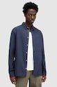 Πουκάμισο AllSaints HAWTHORNE LS SHIRT slim σκούρο μπλε MS257U