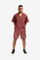 Billionaire Boys Club koszula bawełniana Hibiscus Camo S/S Bowling Shirt czerwony