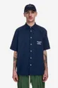 navy Drôle de Monsieur cotton shirt La Chemise Slogan Men’s