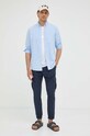 Bombažna srajca Samsoe Samsoe M00023175 modra AA00