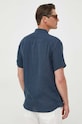 Odzież United Colors of Benetton koszula lniana 5BKU5QJH8.904 granatowy