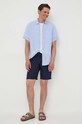Льняная рубашка United Colors of Benetton 5BKU5QJH8.907 голубой AA00