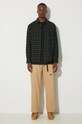 A.P.C. cămașă din lână Surchemise Trek COEZX.H02396 verde AA00