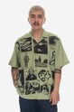 PLEASURES shirt Choices Camp Collar green P23SP015