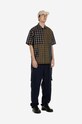 Taikan cămașă din bumbac Patchwork S/S Shirt casual maro TW0001.OLVPLD