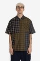 brown Taikan cotton shirt Patchwork S/S Shirt