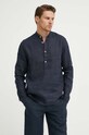 Marc O'Polo koszula lniana M24742842608 granatowy