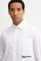 Βαμβακερό πουκάμισο Karl Lagerfeld Jeans λευκό A3M16021