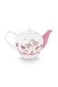 Pip Studio dzbanek do herbaty Jolie Dots Gold Pink 1,6 L 51005085 biały AA00