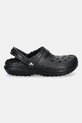 Crocs natikači Classic Lined Clog 203591.CLASSIC.LINED.BL črna AA00