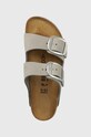 Birkenstock slapi de piele Arizona Big Buckle gri 1022154