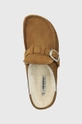 brązowy Birkenstock kapcie zamszowe Buckley Shearling