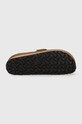 Birkenstock papuci din piele intoarsa Buckley Shearling 1018127 maro