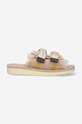 Παντόφλες Suicoke δέρμα σαμουά μπεζ MOTO.M2AB.BEIGE