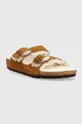 Birkenstock gyerekpapucs velúrból barna