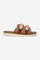 Παντόφλες Suicoke Sandały Suicoke Rubber Sole MOTO-M2AB δέρμα σαμουά καφέ MOTO.M2AB.BROWN