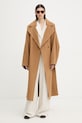 MMC STUDIO елегантно палто дамско от вълна VESPERE.COAT кафяв AA00