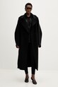 MMC STUDIO płaszcz wełniany z kaszmirem VESPERE.COAT czarny AA00