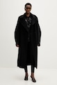 MMC STUDIO płaszcz wełniany z kaszmirem VESPERE.COAT czarny AA00