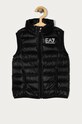 EA7 Emporio Armani - Bezrękawnik dziecięcy 104-164 cm 8NBQ01.BN29Z bez kaptura czarny 8NBQ01.BN29Z