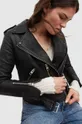 AllSaints - Kožená bunda Balfern Biker čierna