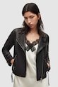 AllSaints - Koжено Яке Dalby Biker WL004N черен AA00