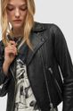 AllSaints - Kožená bunda Dalby Biker černá