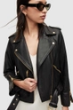 Δερμάτινο jacket AllSaints μαύρο