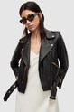 Odzież AllSaints ramoneska skórzana BALFERN BIKER WL154W czarny