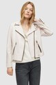 Δερμάτινο jacket AllSaints λείο δέρμα λευκό WL018N