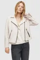 Δερμάτινο jacket AllSaints λευκό