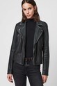 Kožená bunda AllSaints krivák čierna WL047C