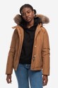 Pernata jakna Woolrich Arctic Raccoon Short Polar High Collar Fur Parka s toplom postavom smeđa CFWWOU0548FRUT0001
