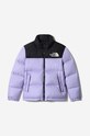 The North Face geaca de puf pentru copii Youth 1996 Retro Nuptse cu captuseala violet NF0A4TIM