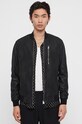 AllSaints - Kožna bomber jakna Kino Leather Bomber bez tople podstave crna ML026J