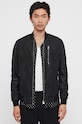 AllSaints - Kurtka bomber skórzana KINO LEATHER BOMBER nieocieplane czarny ML026J