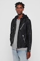 AllSaints - Kožená bunda Harwood Jacket usňová koža čierna ML035R