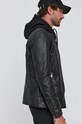 Kožená bunda Selected Homme čierna 16077538