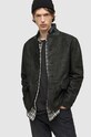 AllSaints o jacheta biker din piele intoarsa cu captuseala gri ML051D