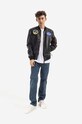 Alpha Industries kurtka bomber skórzana Ma-1 Lw Nasa Leather 126151.03 czarny AA00
