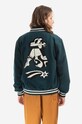 Clothing by Parra wool bomber jacket Cloudy Star Varsity 48240 green