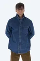 niebieski A.P.C. kurtka jeansowa bawełniana Surchemise Męski