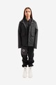 Rains rain jacket Short Hooded Coat 18260.BLACK black AA00