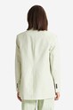 Sako s prímesou ľanu Wood Madeleine Mini Stripe Blazer 12211201-5291 PASTEL GREEN 12211201.5291 zelená AA00
