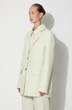 Пиджак с примесью льна Wood Wood Madeleine Mini Stripe Blazer зелёный 12211201.5291