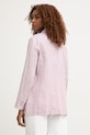 Odzież United Colors of Benetton marynarka jednorzędowa damska lniana 2AGHDW00R. różowy