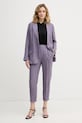 United Colors of Benetton jednořadé sako dámské lněné 2AGHDW00R. fialová AA00