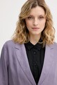 United Colors of Benetton jednořadé sako dámské lněné fialová 2AGHDW00R.