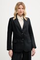 United Colors of Benetton μονόπετο σακάκι γυναικείο λινό μαύρο 2AGHDW00R.