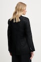 Ρούχα United Colors of Benetton μονόπετο σακάκι γυναικείο λινό 2AGHDW00R. μαύρο